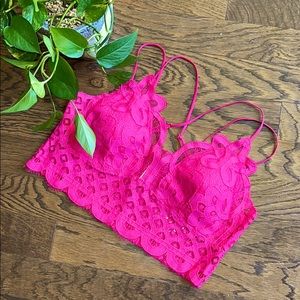 Plus size Pink lace bralette plus size NWOT